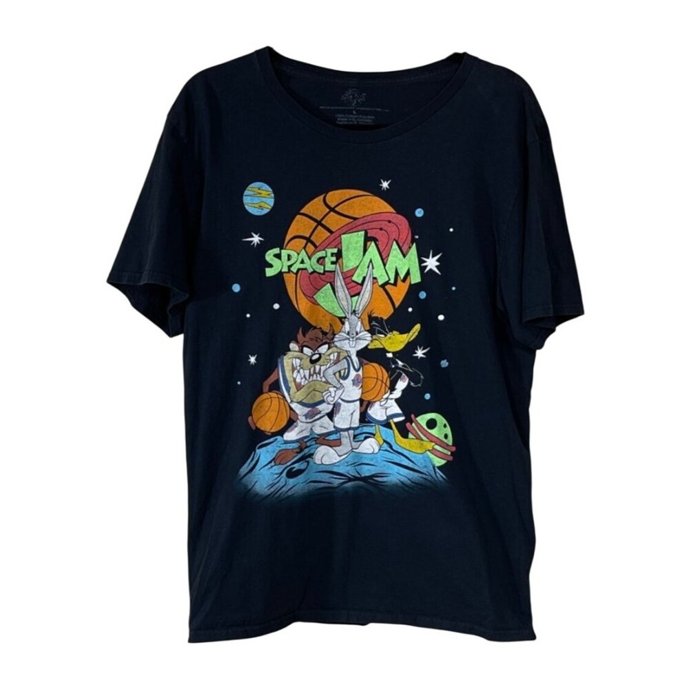 Space Jam T-Shirt Men's L Large Short Sleeve Retro Cotton Screen Print